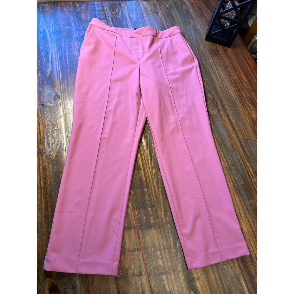 Christian Siriano New‎ York Pink Wide Leg Tailored Career Pants Women US 14